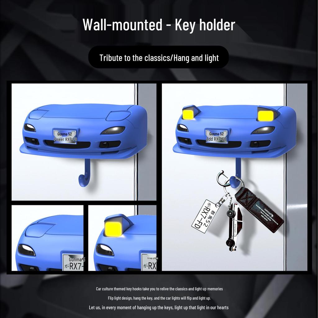 Wandmontierter RX-7 Autoscheinwerfer Schlüsselhalter & Dekoration