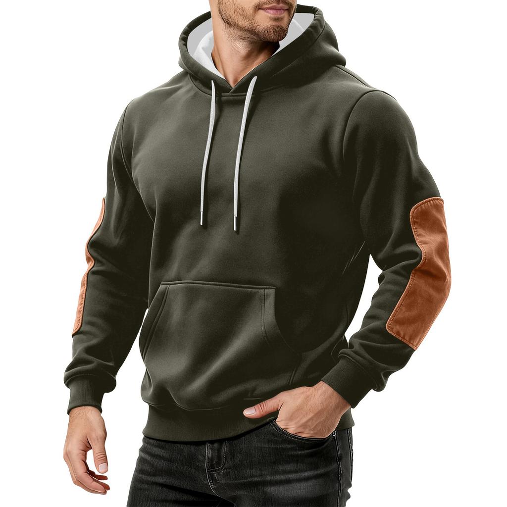 Men's Solid Color Sweatshirt Hoodie Men's Sports Large Size Casual Sweatshirt