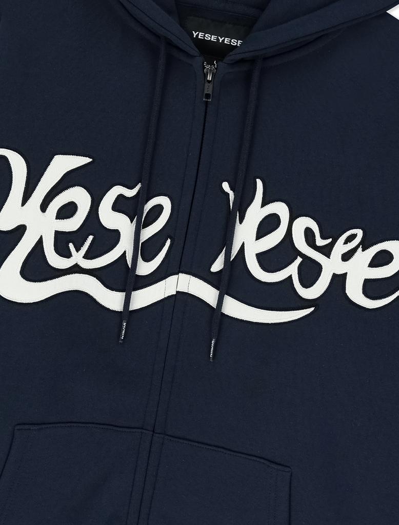 Yeseyesee Y.E.S Snail Logo Zip-Up Hoodie Navy
