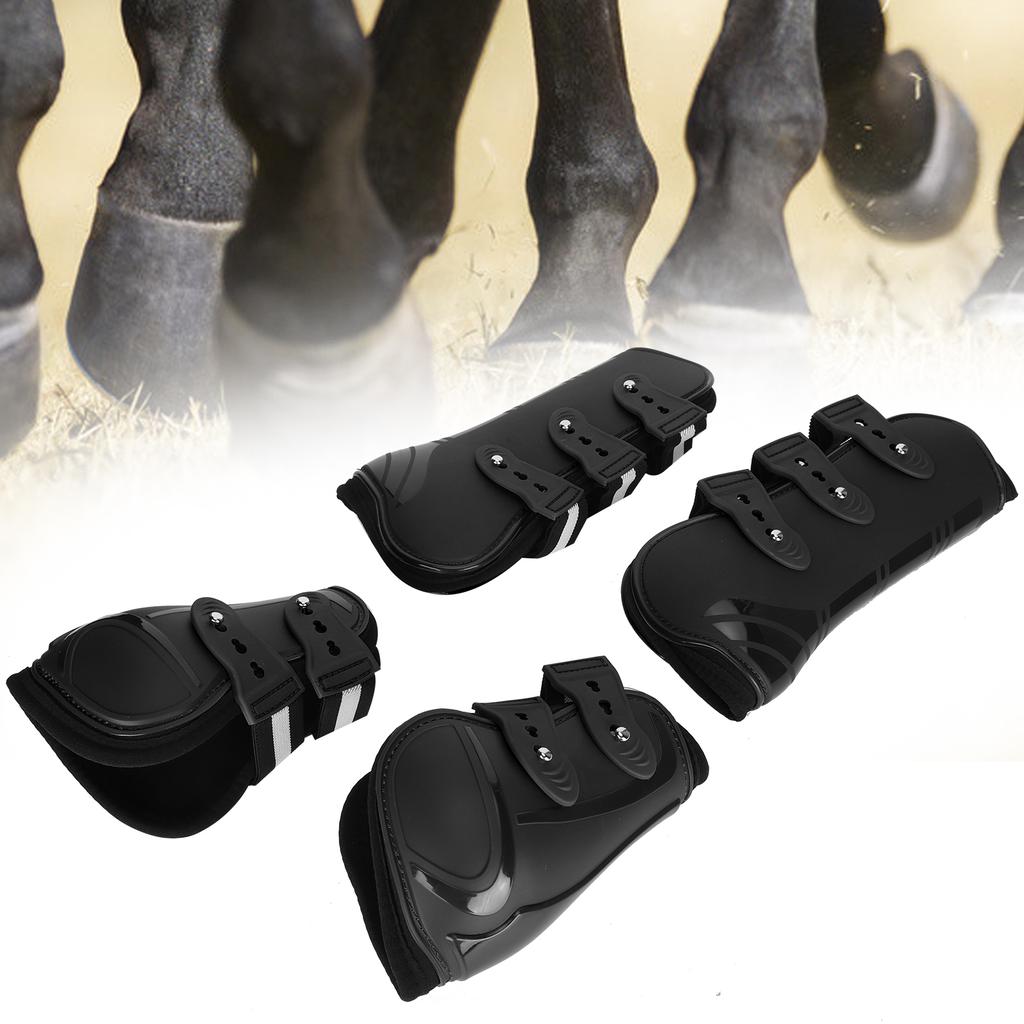 1Set PU Horse Legguard Leg Protector Thickened Leggings with Soft Lining Suppliesblack XL