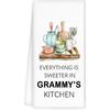 Grammy Gifts for Grandma Kitchen Towels -Gifts for Grammys Mothers Day Hand Towels, Sweeter in Grammy's Kitchen Decorative Dish Tea Towel, Grammys