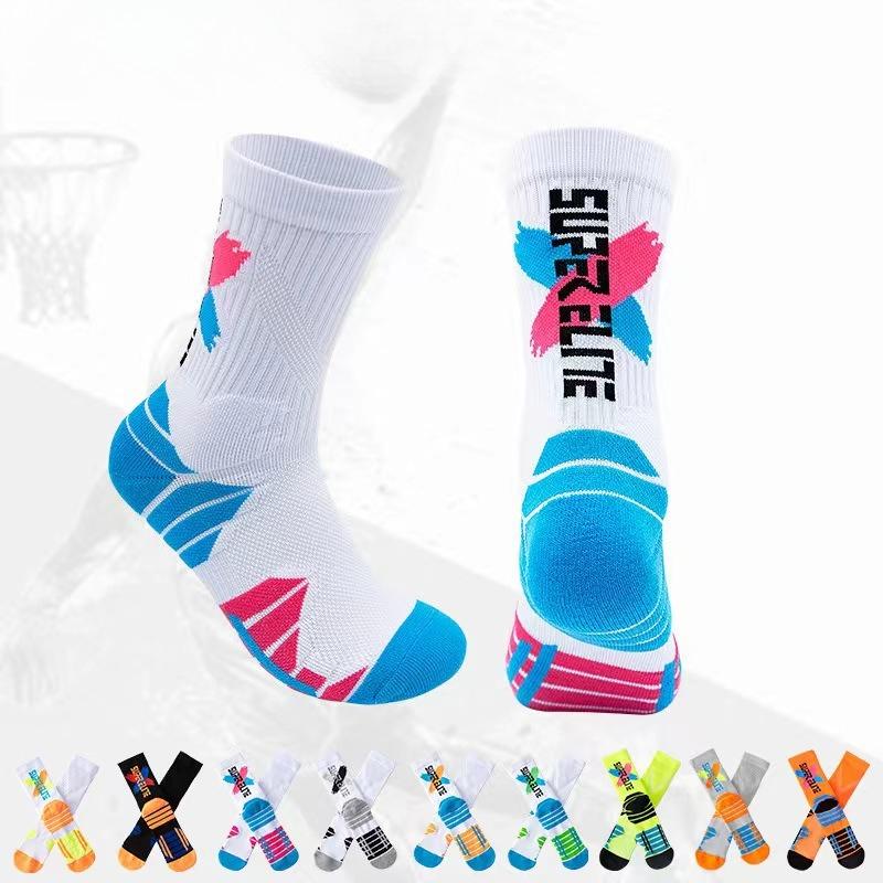 Herren Frühling und Herbst Professioneller Basketball Laufen Sport Schnelltrocknend Schweißabsorbierend Rutschfest Hohe Socken