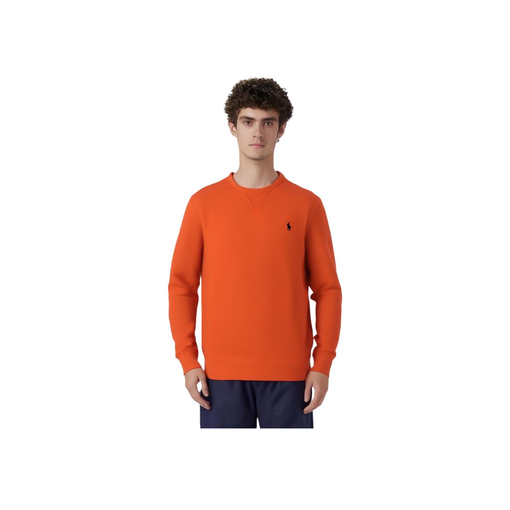 Polo Ralph Lauren FW24 Pony Logo Embroidered Crew Neck Long Sleeve Sweatshirt Men Sweatshirt Orange 710790783-003