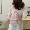 Floral Flower Backpack Pu Leather Flower Shoulder Bag Creative Storage Bag  Students