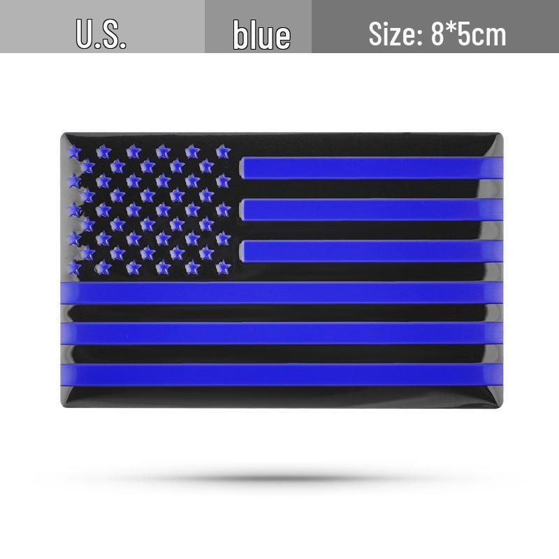 American Flag Car Stickers: Black, Black-Red, Black-Blue USA Map Metal Decal