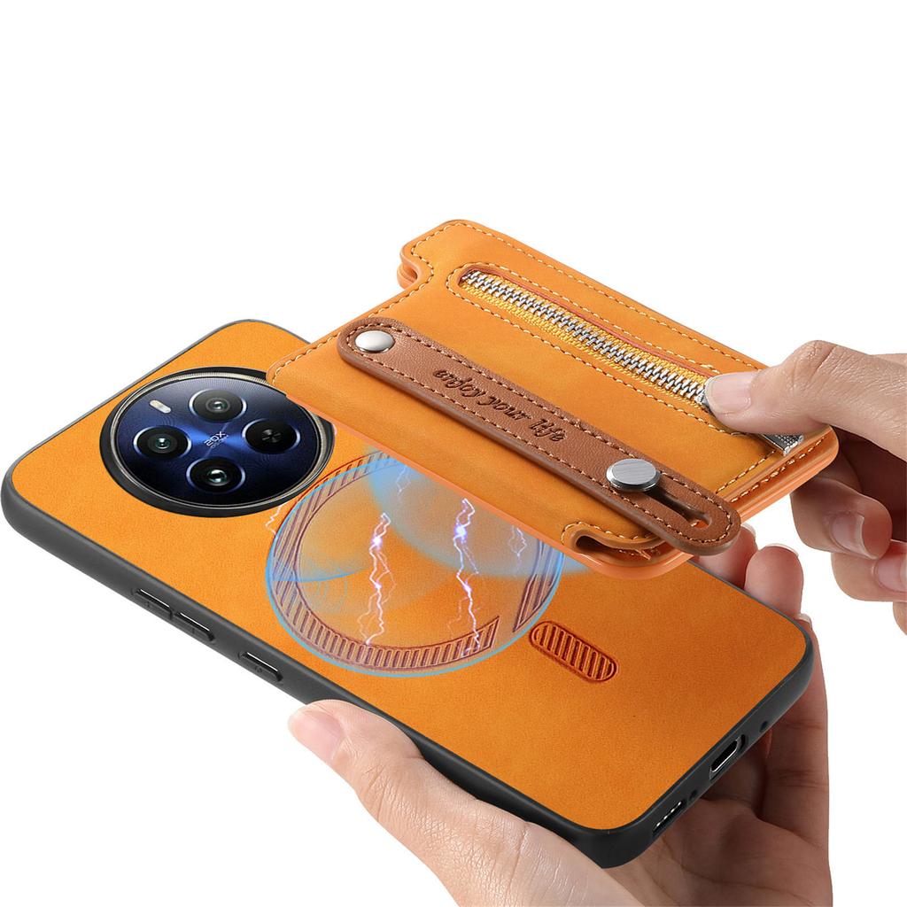2 in 1 Detachable Magnetic Cards Solt Zipper Wallet Leather Wristband Case For OPPO Reno 13 Pro 5G 12 11F 11 A58 A78 Bag Cover