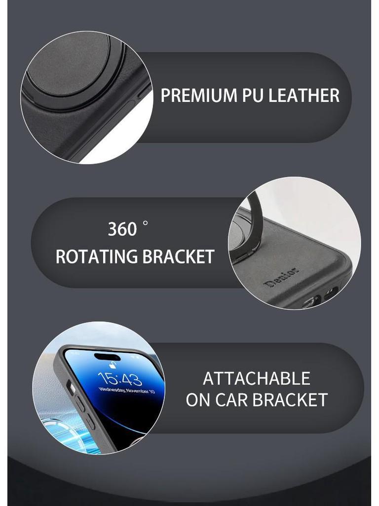 Denior Magnetic Rotating Stand Phone Case for iPhone 17 Pro with MagSafe Function
