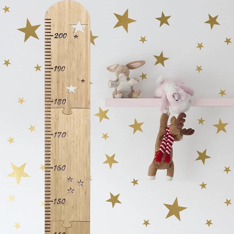 Nordic Wooden Kids Height Growth Chart Ruler Baby Children Height Gauge Room Decoration Wall Meter Measurement Stickers 60-200Cm
