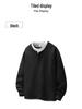 Men's Plus Size Fleece-Lined Two-Piece Style Hoodie - Autumn/Winter Casual Loose Fit
