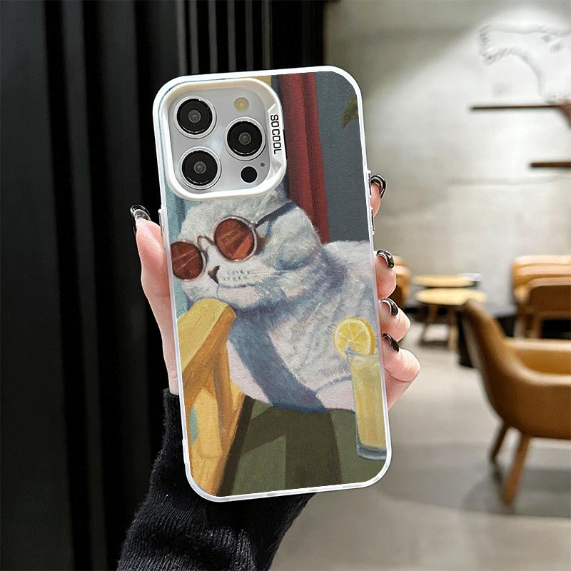Funny Cats Fashion Style Soft Phone Case for iPhone 15 16 17 Pro Max 17Air 16E 14 Plus 13 12 Mini Shockproof Cover Back Shell