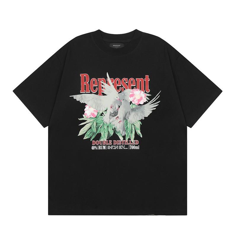 Mens Oversized Vintage Washed Cotton T-Shirt With Cartoon Animal Print Streetwear Loose Fit Short Sleeve Tee