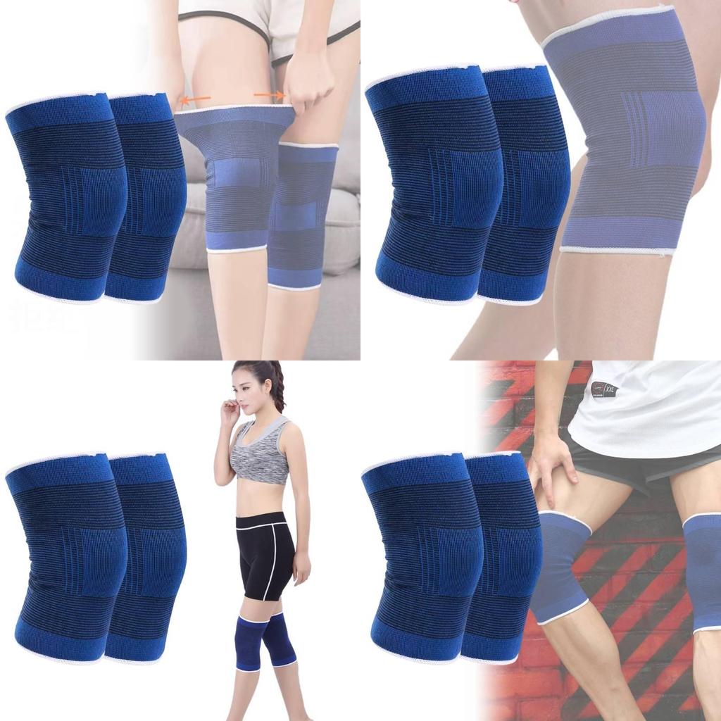 Comfortable Blue Knitted Knee Support For All Sports With Thermal Protection