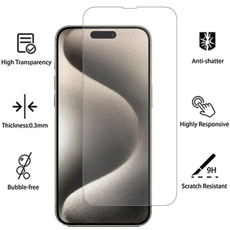 Full Cover Tempered Glass For iPhone 17 Air 16 15 14 13 12 11 Pro Max 16 Plus 13 Mini X XR XS Max 6 6s 7 8 Plus 5 5s SE 2020 2022 Screen Protector