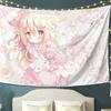Pink Soft Cute Cat Ear Girl Lolita anime Tapestry Background Sweet Girl Punch Wall Decoration Room Decoration