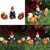 Resin Micro Scene Ornament Dwarf And Squirrel For Garden Decor Indoor Display