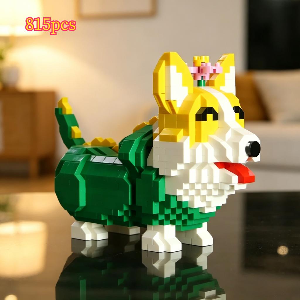 High-Quality Cute High-Quality Corgi Compact size High-Quality Animal High-Quality Building High-Quality Blocks Construction set High-Quality Dogs