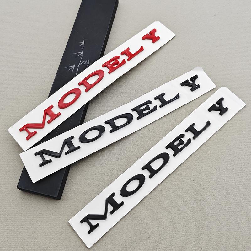 3D ABS Chrome Black Car Rear Trunk Badge Logo MODEL Y Letters Emblem Decals For Tesla MODEL Y Auto Exterior Accessories