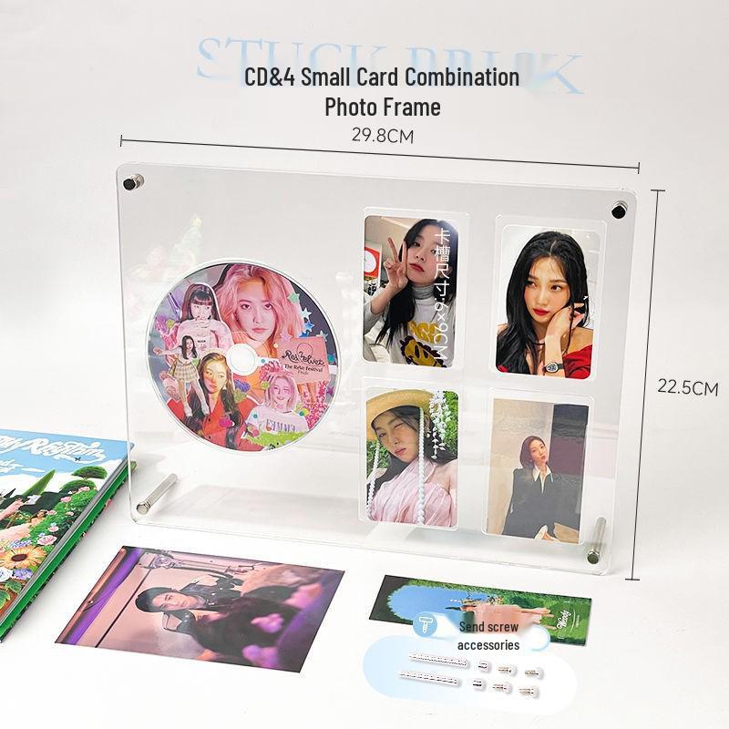 Acrylic 3-inch Photo Frame Display Stand & Album Storage Box