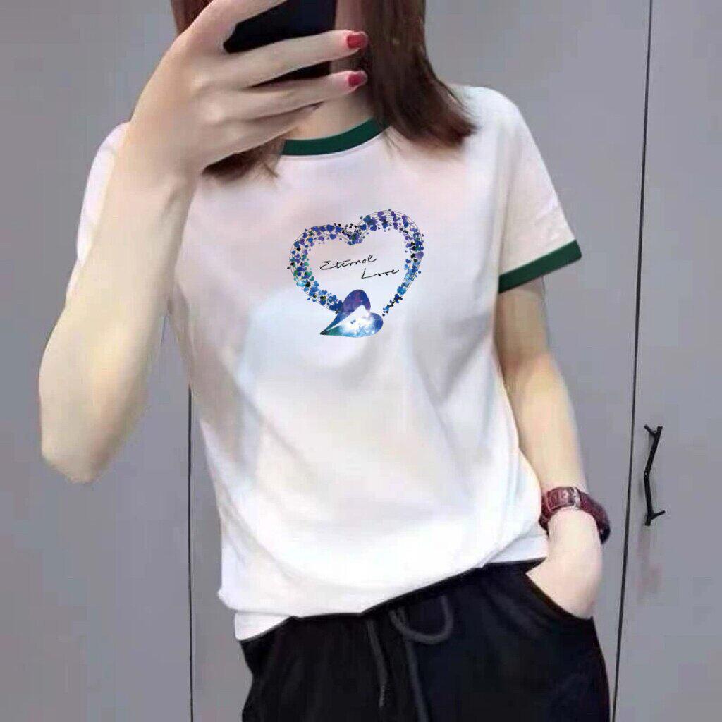2026 Women's Color Block Letter Print Slimming Short Sleeve T-Shirt for Moms