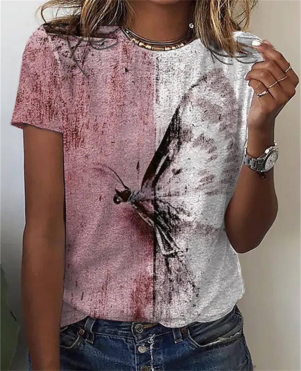 

Butterfly Graphic 3D Printed T-Shirts Woman Fashion Streetwear Oversized Short Sleeve T Shirt Y2K Women Girl Tees Tops Clothing 5XL