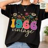 1966 Hello Sixty Flower png Women 60th Birthday png, Vintage 1966 png, Sixty Bday Party Gift Tees, 60 Years Old Wildflower Shirts