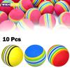 10 Peças Bolas de Espuma para Treino de Swing de Golfe Arco-Íris Esponja Macia Bolas de Prática Flexível Acessório Auxiliar de Treino de Swing de Golfe Indoor