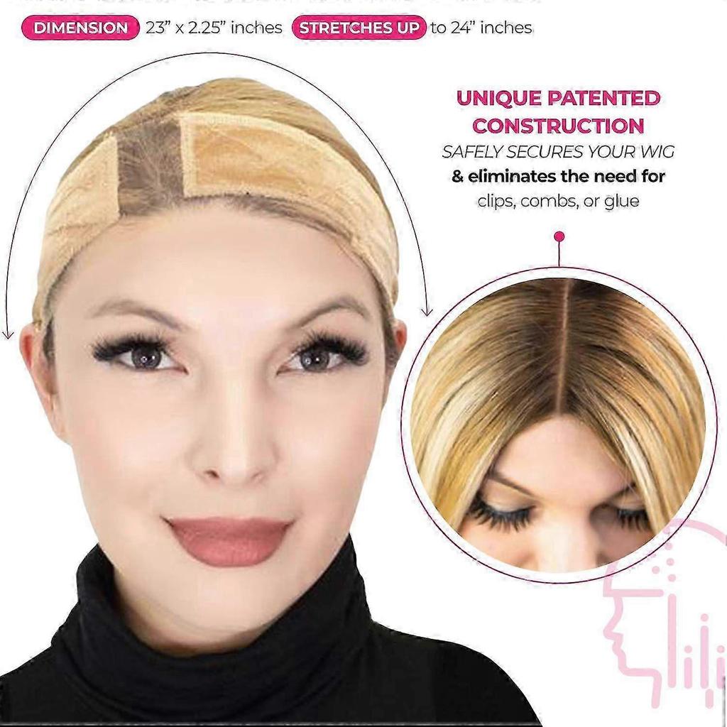 Lace Wigrip, Premium Lace Wig Band for Women, Fully Adjustable Wig Grip, Reinforced Swiss Lace by HAIRLINE, Secure Velvet Headband, Glueless, Nude
