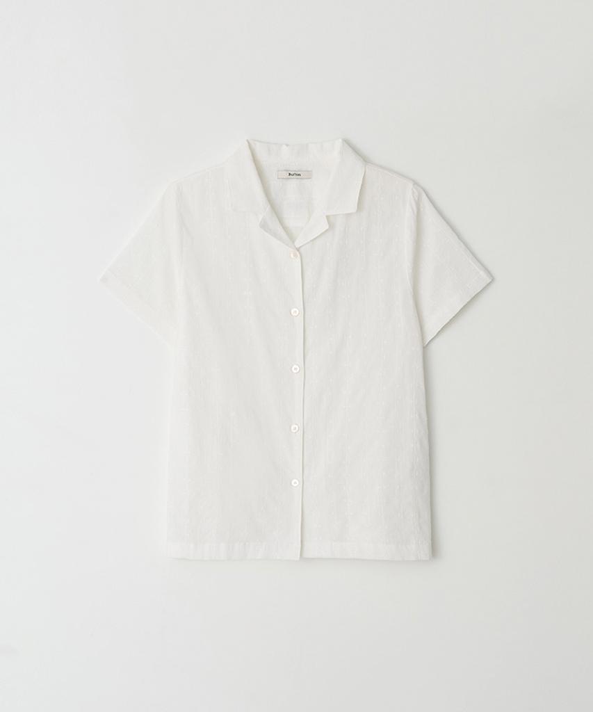 BUT'TON Lace Open Collar Shirts (Ivory)