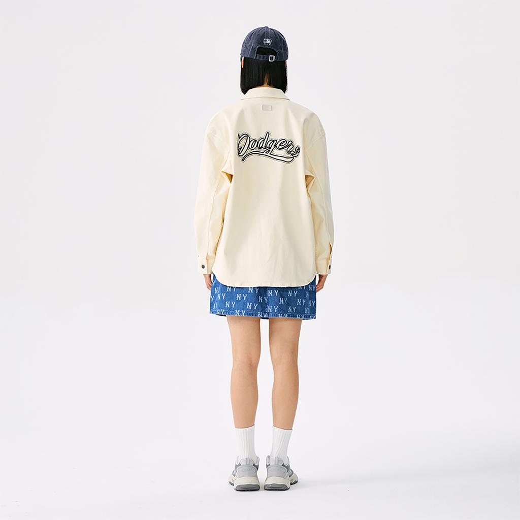 New MLB Preppy Style Collection Los Angeles Dodgers 25FW Shirt Unisex Standard Ivory 3ADRV0154-07CRS