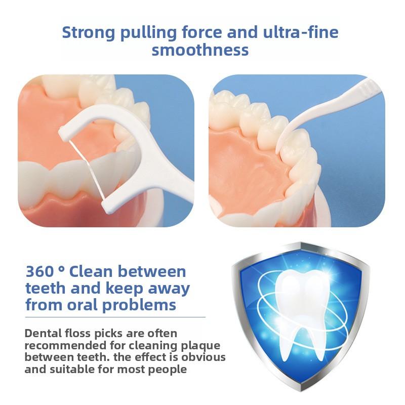 High-Tensile Plastic Floss Sticks 50-80 Count Oral Hygiene Toothpick Pack
