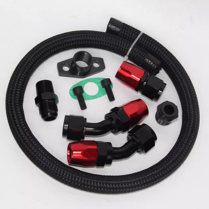 AN10 10AN Car Turbo Stainless Steel Braided Oil Drain Return Line for T3 T4 T04E T70 T60 T61