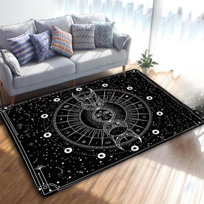 Altar Tarot tarjeta Luna mágica Wicca área satánica Alfombra decoración gótica estrellas espeluznantes y Luna Ocacult Alfombra suministros de brujería Alfombra