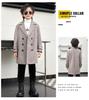 Boys' Mid-Length Wool Trench Coat - Stylish and Warm Korean-Style Overcoat for Autumn and Winter