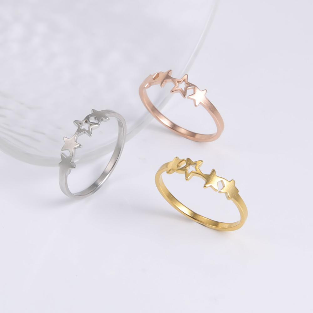 Stainless Steel Star Rings for Women Aesthetic Party Jewelry Gift for Friend