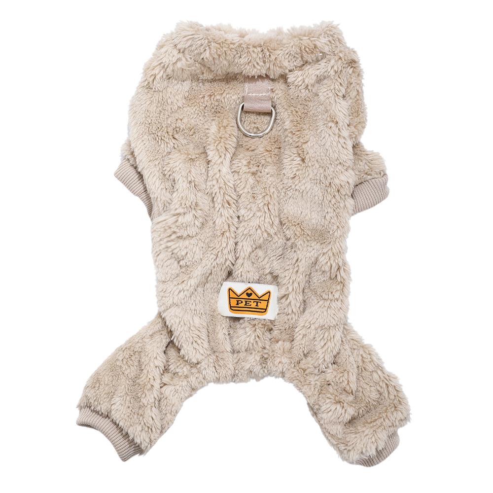 Winter Fleece Warm Dog Cloth Winter Soft Cozy Puppy Jumpsuit Plush Winter D-ring Overall For Small Medium Pet Vest Coat for Cat