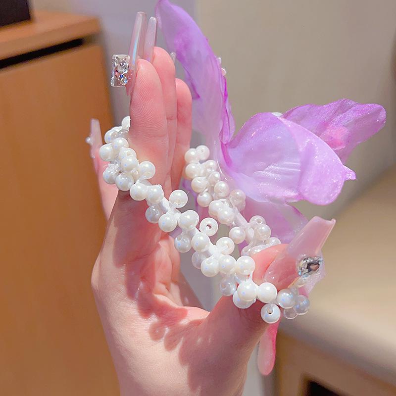 Children's Hanfu Tassel Hair Clip: Ancient Style Floral Bow Hair Tie for Girls