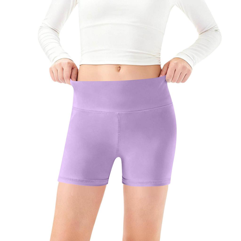 Children's Fashion -Colour Yoga Shorts Sports Shorts For Little Ones Baby Dance Trousers High-Waisted Tight-Fitting Fitness Pants