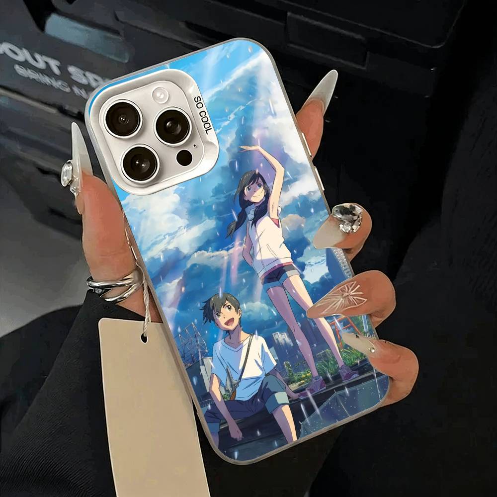 W-W-Y-Weathering- With- You Phone Case For iPhone 11 12 13 14 15 16Pro Max Plus white Sliver Phone Cover