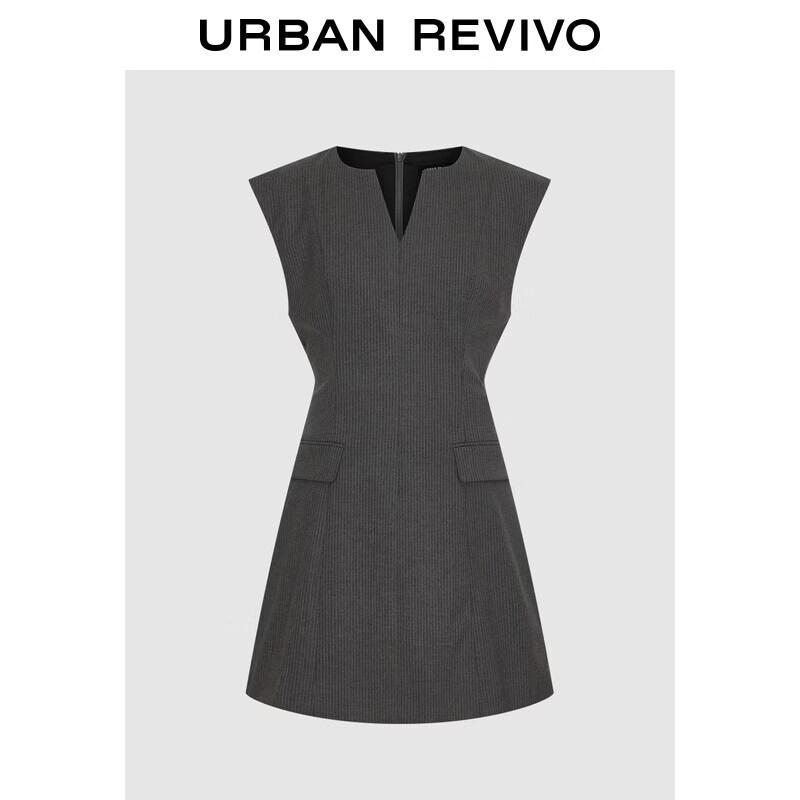 

UR 2026 Spring Striped V-Neck Sleeveless A-Line Dress XS
