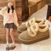 Thick-soled New Retro Fluffy Comfortable Casual Winter Snow Cotton Shoes Pedal Warm Loafers Velvet