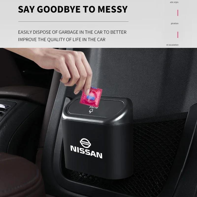 Hanging Car Trash Can Vehicle Garbage Dust Case Storage Box For Nissan J10 X-Trail Qashqai Juke Leaf Micra NOTE Patrol Gadgets