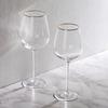 Set di bicchieri da vino con bordo dorato Cristallo Europeo Bicchiere Highball con Linee Verticali per Home Bar