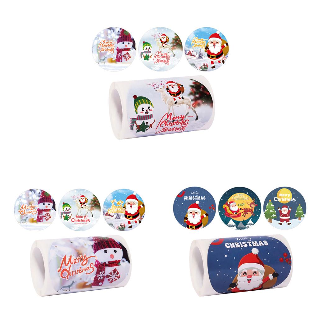 100 PCS Christmas Wrapping Labels Self-adhesive Sealing Labels Christmas Gift Wrap Stickers Christmas Party Supplies