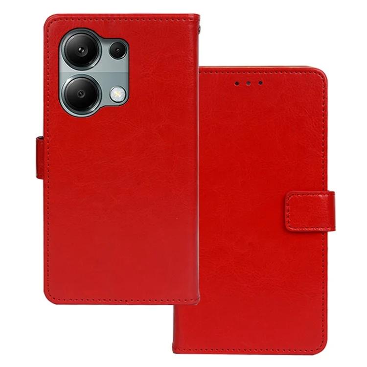 

For Xiaomi Redmi Note 13 Pro 4G / Poco M6 Pro 4G Case Crazy Horse Texture Leather Cellphone Cover