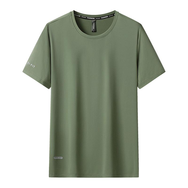 T-shirt da uomo a maniche corte atletiche ad asciugatura rapida, traspiranti, magliette da allenamento per corsa, elasticizzate, estive, casual, traspiranti, girocollo, top