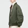 UNIQLO Solid Color Zipper Baseball Collar Pilot Cotton Jacket Unisex jackets Dark-Olive 442143-57