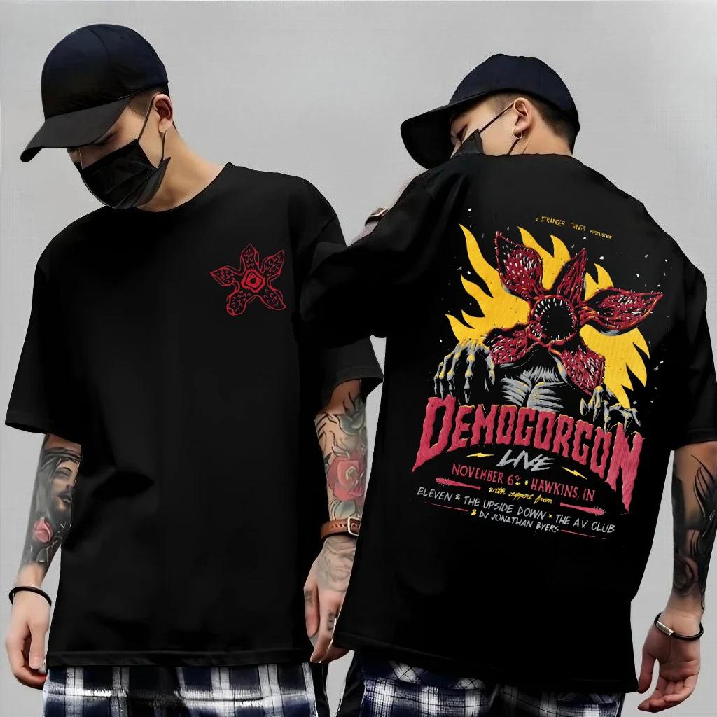 Terror Vecna Demogorgon T Shirt Men Women Cannibal Flower Monster Print Fashion High Street ParentChild Cotton Streetwear Tops