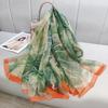 Silk Scarf Folral Women Summer Hijab  Luxury Print Sunscreen Shawl Wraps Bandana Ladies Head Scarves Large Foulard Echarpe
