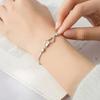 925 Silver Double Heart Charms Bracelet for Women New Arrival Geometric Zircon Adjustable Bracelet Exquisite Jewelry