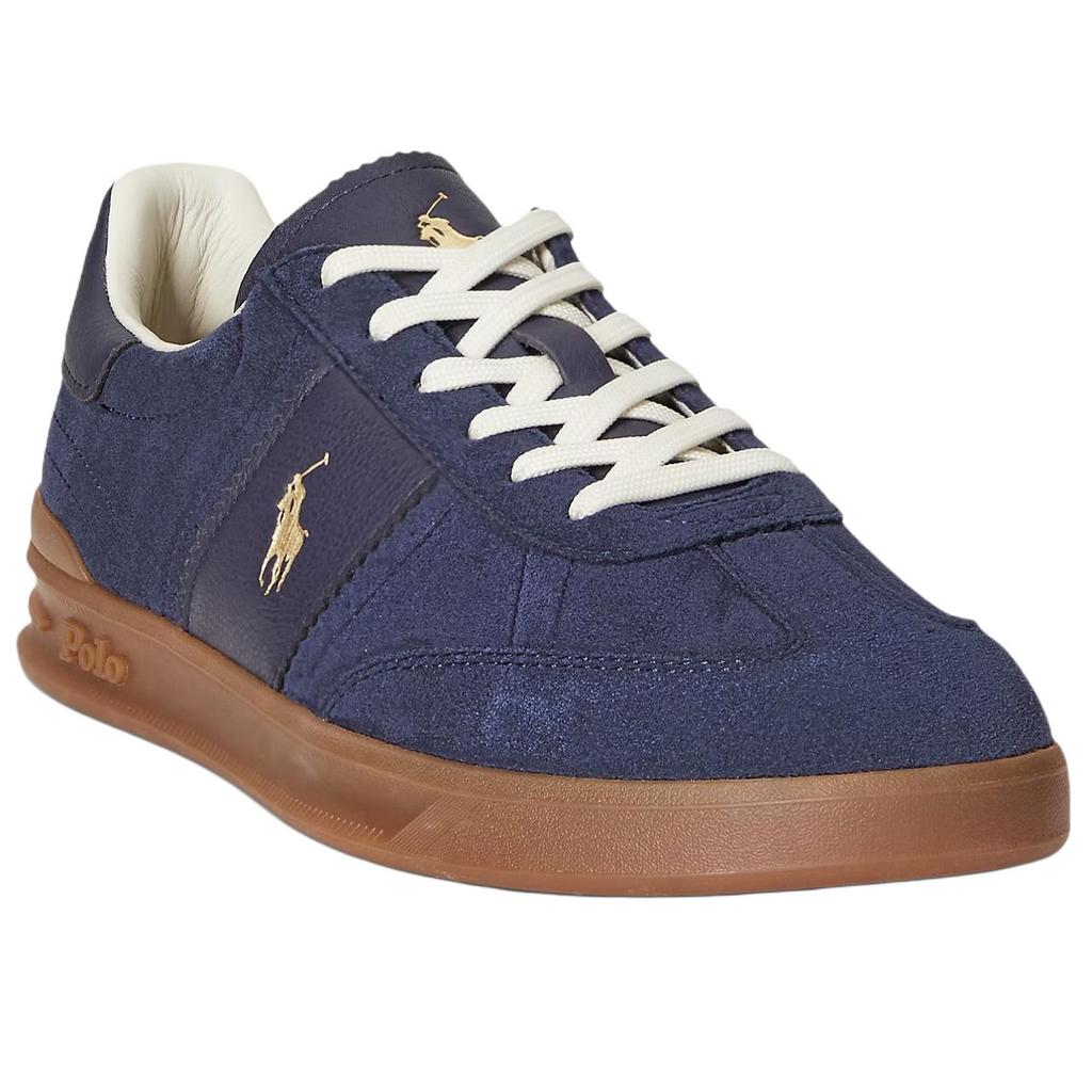 Polo Ralph Lauren Heritage Aera Leather Lace-Up Low-Top Sneakers Men sneakers Navy-Blue 100059705